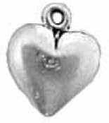 Dije de corazón pequeño de plata de ley con anillo dividido - 1136, Plata esterlina