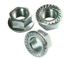 NUNHATIA (Pcs-25) M10 Hex Head Flange Nut | Serrated Hexagon Head Non-Slip Nut