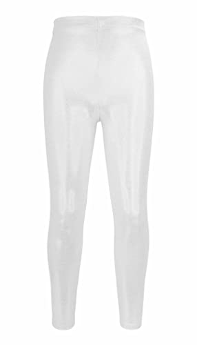 Little Girls' Metallic Sparkle Dance Leggings Kids Winter Gymnastic Bike Yoga Athletic High Waisted Leggings Pants