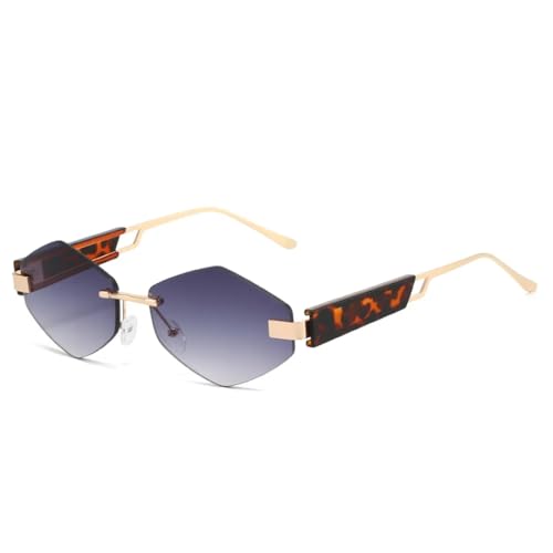Lunettes de soleil triangulaires sans monture au design géométrique épuré