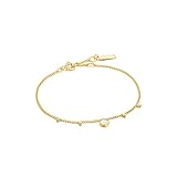 Dorado Pulsera Ania Haie plata Ley 925m chapada oro 14k colección Hidden Gem disco nácar circonitas