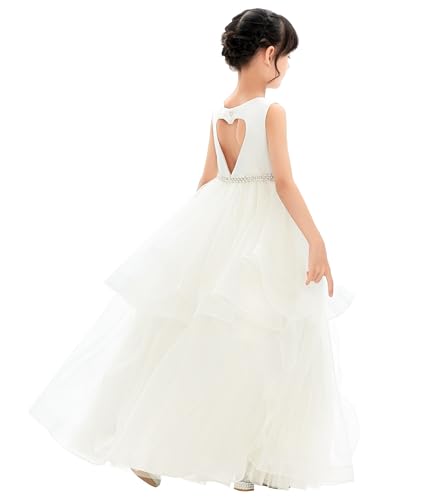 ekidsbridal Heart Cutout Ruffle Skirt Flower Girl Dress for Social Event Evening Gown 3293