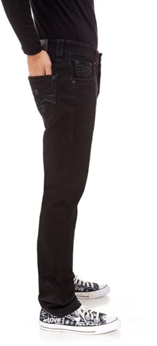 Rock Revival - Mens Arther RP2311 Alternative Straight Jeans, Color Black, Size: 34W x 34L3
