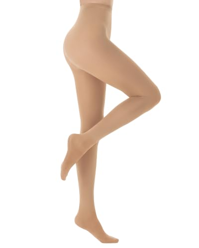 YIRANE Tights for Women 80D Black Tights Opaque Soft Pantyhose | Comfy Fit Tights, Rip Resistant Pantyhose with Reinforced Toe, No See Through, Stay-put Fit Brown Nude Black Matte Tight
