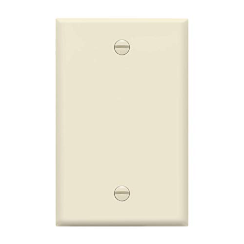 Image of ENERLITES 10 Pack Mid-Size Blank Wall Plate Cover, 1-Gang, Light Almond | Medium size 4.88 inch x 3.11 inch, cover unused electrical box /outlet /switch, unbreakable polycarbonate, UL-listed, easy to install