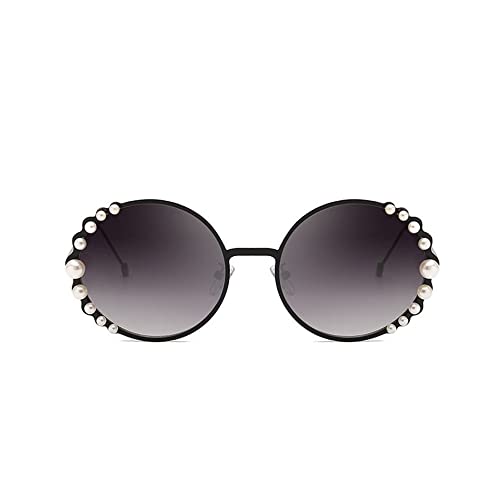 Oversized Round Sunglasses Women Pearl Ladies Clear Lens Shades For Women Eyewear