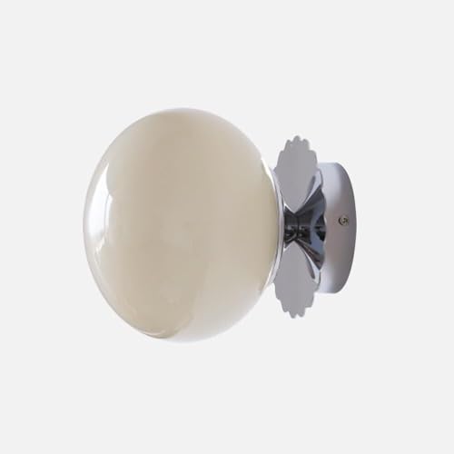 Apliques de Pared Modernos, lámpara Minimalista de Cristal esférico, lámpara artística de Globo para Dormitorio, lámpara nórdica Retro, Aplique Crema para Pasillo, balcón, Pasillo