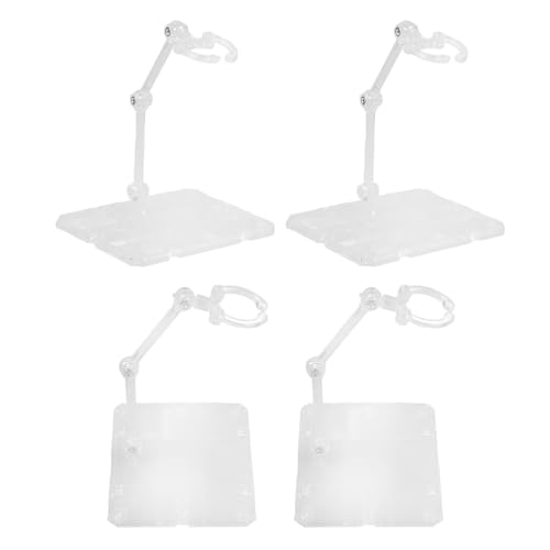 NOLITOY 4個 人偶模型支架 プラスチック製 安定ベース付き 可動フィギュア用 ディスプレイスタンド シンプルデザイン 雛人形飾り台にも適合