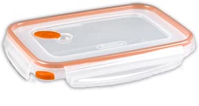 Sterilite Ultra-Seal Ersatz-Deckel, rechteckig, transparent/Mandarine, passend für 5,8, 8,3, 12,0 Becher, (nur Deckel), 2 Stück Cover