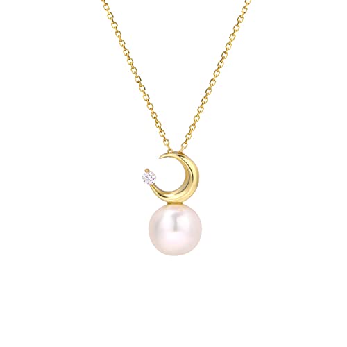 Collier en or 18 carats pour sublimer vos tenues d'été avec sa perle blanche ronde