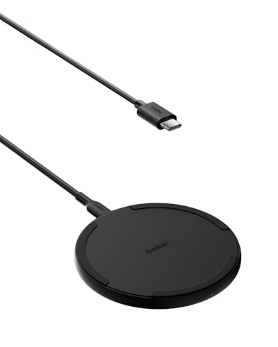 Belkin Kabelloses Ladepad (15 W) – Qi Ladegerät, Qi Ladestation für Apple iPhone 16, iPhone 15/14/13-Serie, AirPods, Samsung Galaxy S25, Galaxy S24, Pixel, inkl. 1,5-m-Kabel (kein Netzteil) – Schwarz Belkin Kabelloses Ladepad (15 W) – Qi Ladegerät, Qi Ladestation für Apple iPhone 16, iPhone 15/14/13-Serie, AirPods, Samsung Galaxy S25, Galaxy S24, Pixel, inkl. 1,5-m-Kabel (kein Netzteil) – Schwarz