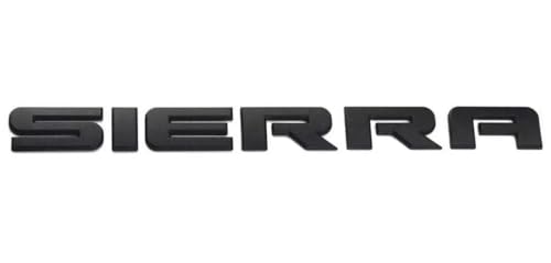 Image of 4Pc Sierra SLE Letter Emblem 3D Badge Front Door /Rear Tailgate Replacement for Sierra (Matte Black)