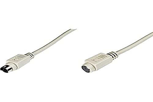 Digitus LP132 Câble rallonge Clavier et Souris Minidin PS2, connecteurs 6 Broches, mâle/Femelle, Droit, 5 m