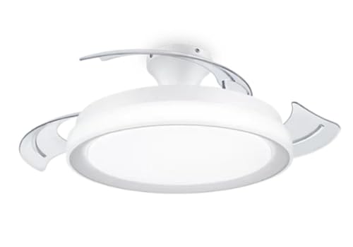 Philips Ventilador de Techo Bliss con luz LED 28W, motor DC (35W), aspas retráctiles, color Blanco,...