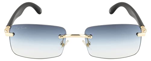 Image of Ted Smith Men's Women's UV Protection Metal Rectangle Sunglasses
