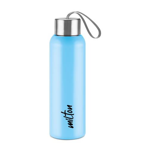 Image of Milton Halo 600 Steel Thermoware, Inner Steel, PU Insulated, Leak Proof Water Bottle for School Kids, Office, Gym, Easy to Carry Strap, 500 ml, Light Blue