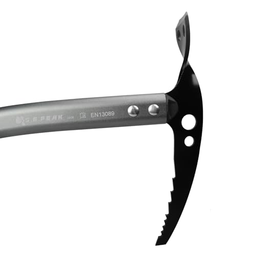 SEPEAK Lightweight Ice Axe, Climbing Tool for Mountaineering Camping, 65cm, Silver
