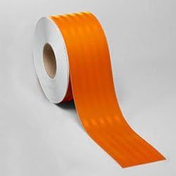 Safe Way Traction 6" wide x 10 Foot Roll of Diamond Grade 3M High Intensity Flexible Prismatic Reflective Drum Sheeting Orange 3314-6