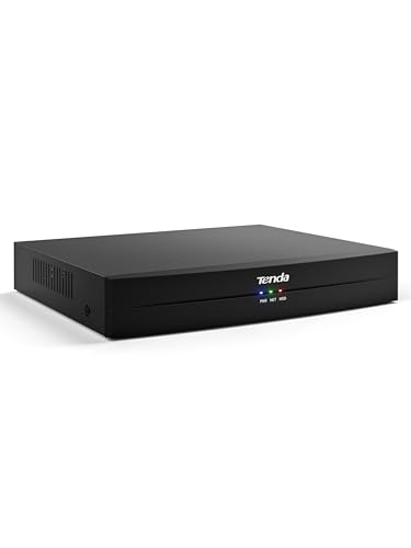Tenda 4K PoE NVR H.265+ 8 Canales Grabador de Vigilancia DVR para Kit, Sistema de Cámara Vigilancia IP, Remote Access, 10 TB de Capacidad, Soporte hasta 8MP, TN3108-8H