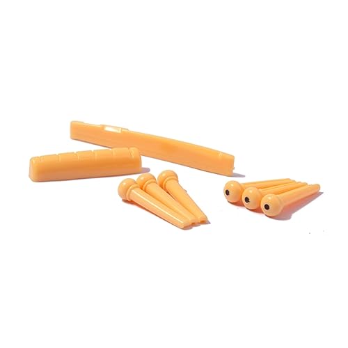 ifundom Guitar Nut and Bridge Replacement Parts Yellow Plastic Set for Acoustic Guitars