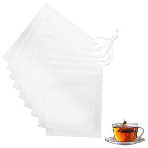 Sacchetti Filtro Per Tè Sfuso: 50 Pezzi, 9x7 Cm, In Fibra Di Mais - Con Cordino, Monouso E Compostabili
