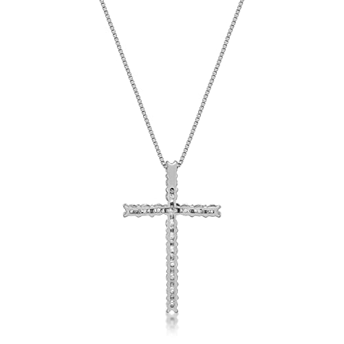 Lavari Jewelers 1/4 to 1 Carat Lab Grown Diamond Cross Pendant Necklace for Women - 10k White Gold Pendant - 18 Inch Long Chain Necklace (G-H, VS2-SI1, 0.25 to 1 cttw) Spring Ring4