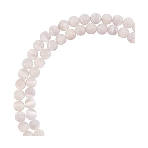 LiQunSweet 65 Pcs 6~6.5mm Natural Selenite Gemstone Crystal Loose Round Beads for Bracelet Necklace Earring Jewelry Making DIY Crafts Cover