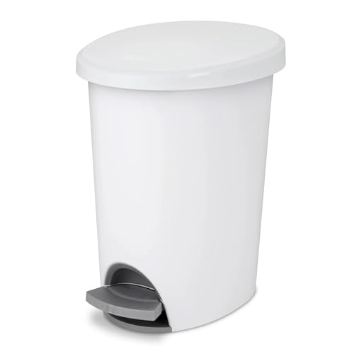 Caneca de basura ovalada pequeña de plástico con pedal 2.6 gal
