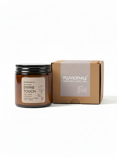 Pluviophile Handpoured Candles | Coconut and Soy Wax | Scented | 120gms | 25+ Hours | Vegan | Meditation | Aromatherapy (Divine Touch)