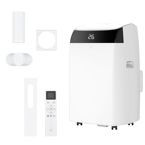 Climatiseur Mobile 12000 BTU avec Évacuation - 5 en 1 Climatisation Portable Prêt à Poser Refroidir, Mode Nuit, Déshumidificateur, Ventilateur, Minuterie...