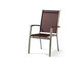  SIEGER 925/C-M Stapelsessel Bodega, Aluminium Textilux, champagner-mocca