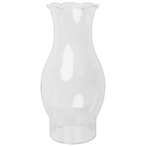 GXFCCYXT Oil Lamp Chimney 3 Inch Base by 8.5 Inch Height Crimped Top Kerosene Lamp Shade Tall Clear Glass Replacement Lamp for Oil and Kerosene Style Lamps