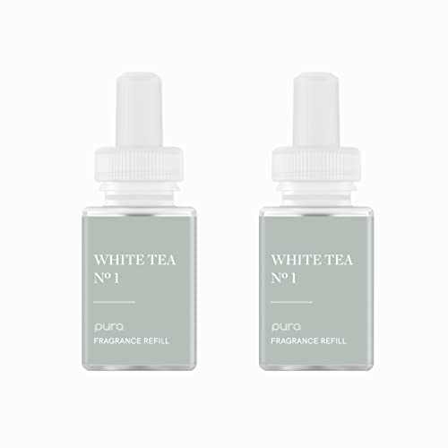 PuraHome Scent Refill - Smart Air Diffuser - Up to 120-Hours of Luxury Fragrance per Refill - Home Essential - Clean & Safe Diffuser Fragrance - 2 Pack, White Tea No. 1