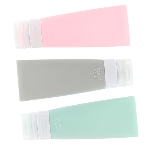 SOESFOUFU 3個 旅行用コンパクトシリコン詰め替えボトル 漏れ防止軽量トラベル化粧品容器 シャンプー ローション収納に