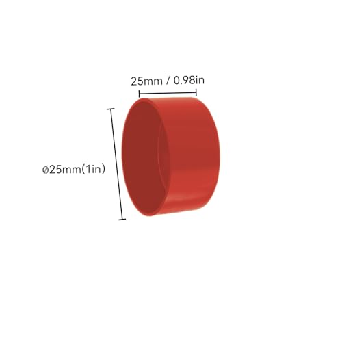 Image of 4Pcs Rubber End Caps ID 25mm (1 inch) Red Flexible Protective Caps Soft Elastic Dustproof Cover for Rod Tube Screw Bolt
