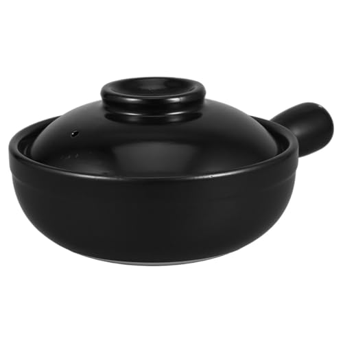 NUOBESTY Cazuela Tradicional y Apta para Guisar de 600 Ml con Tapa, Resistente a Altas Temperaturas en Reuniones Familiares y Fiestas