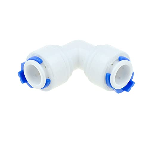 bzcemind Osmose Inverse couplage Rapide raccord de Tuyau de Tuyau Tee Y connecteur 2 Way Equal Coude Droit RO RO Eau Pipe Tuyau,L Shape 9.52-9.52mm 3/8 OD Hose
