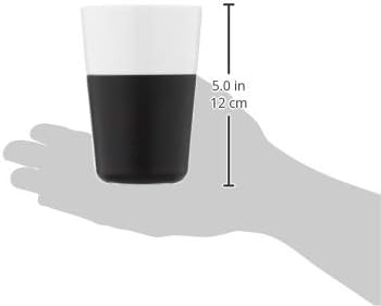 Miniatura 4 de Eva Solo 2 tazas de café latte Vasos de porcelana de 12 onzas con agarre recubierto de silicona Diseño danés, funcionalidad y calidad Negro
