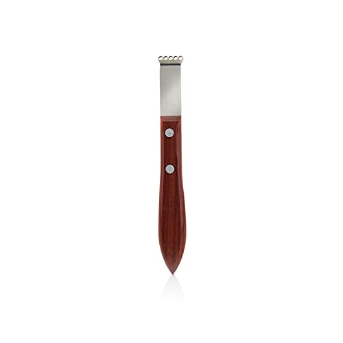 Image of Viski Citrus Zester, Acacia Wood Handle, Lemon Zester Bar Tool, Stainless Steel Citrus Zester, Riveted Base, Set of 1