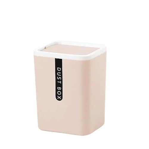 Cubo de basura pequeño sin contacto color kaki para mesa y escritorio