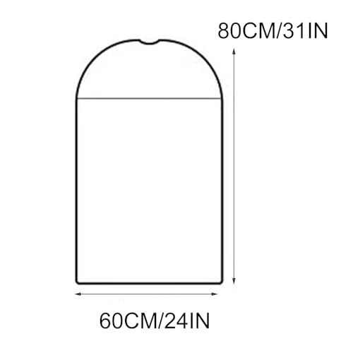 Garment Bags for Hanging Clothes, Pack of 5, Dress Bag Non-Woven Fabric, for Storage Suits, Jackets and Trousers on Closet(60x80cm/24x31in)2