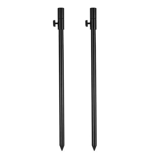 Lixada 34-56cm/48-75cm Extending Aluminum Alloy Fishing Bankstick Adjustable Carp Fishing Bank Stick Fishing Rod Pod Rest for Bite Alarm-2 pcs