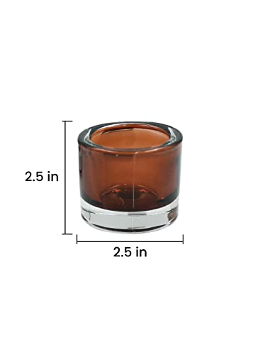 Serene Spaces Living Set Of 48 Brown Thick Glass Tealight & Votive Candle Holder, Fall Wedding Centerpiece, Home Decor, Dinner, Christmas, Thanksgiving, Aromatherapy, 2.5" Diameter & 2.25" Tall #TOP3