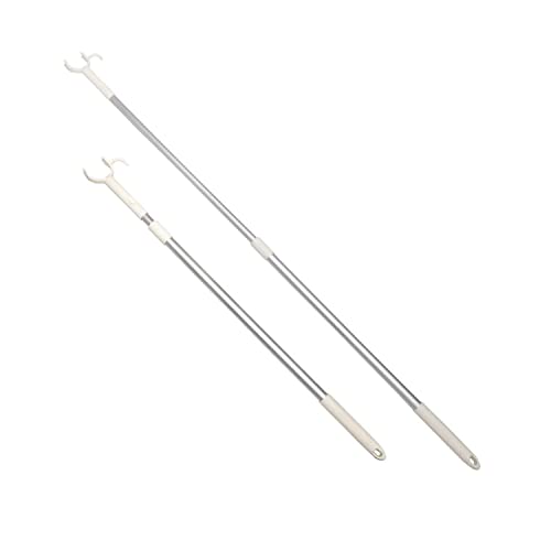 Moxeay Long Reach Stick with Utility Hook 45"Long Reach Closet Pole Retractable Reach Stick Telescoping Reach Stick Pole for Closet, Ceiling, Curtain Shelf, Blinds