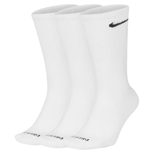 Nike Men's Everyday Plus Lightweight Training Crew Socks (3 Pack) White XL