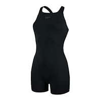 Speedo Damen Eco Endurance+ Legsuit Badeanzug | Chlorbeständig | Recyclingmaterial | Schwimm-Fitness | Training | Urlaub Schwimmbekleidung, Schwarz, 32