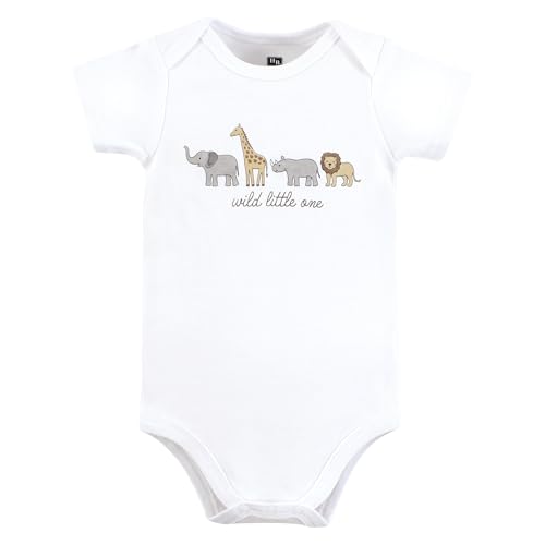 Image of Hudson Baby Cotton Bodysuits, Hello World Safari, 9-12 Months