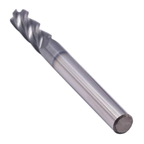 Image of 1 /4 inch 4 Flute Solid Carbide End Mill - .060 inch Corner Radius, AlTiN Coated | 35 Helix, 1 /4 inch Cutting Dia, 1 /4 inch Shank Dia, 3 /4 inch LOC, 2-1 /2 inch OAL For Milling Alloy Steel, Cast Iron, Copper