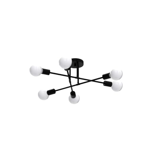 image for MEIXISUE Black Modern Sputnik Chandelier Ceiling Light Fixtures,6-Ligh