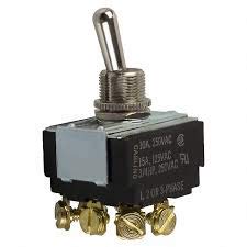 HK254-73, Switch Toggle Off None ON 3PST Bat Lever Screw 15A 250VAC 559.27VA Panel Mount with Threads (2 Items)